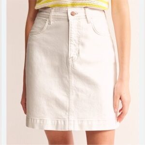 Boden White Denim‎ Stretch Skirt US Size 6L Long Tall